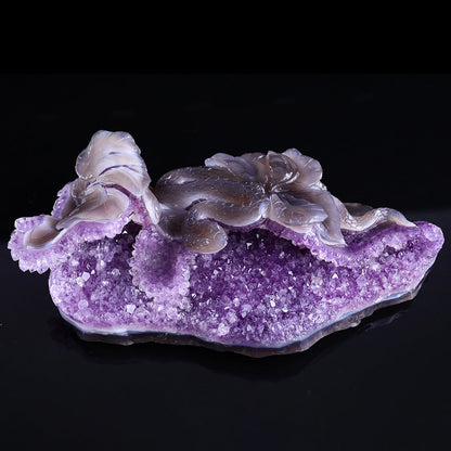 10.3" Amethyst Cluster Snake Carving Sculpture piece 3100326 view 2