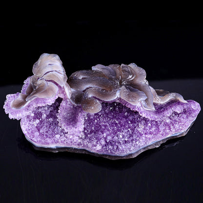10.3" Amethyst Cluster Snake Carving Sculpture piece 3100326 view 6