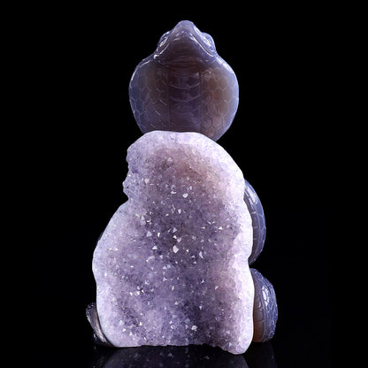 4.1" Amethyst Cluster Snake Carving Sculpture piece 3100327 view 2