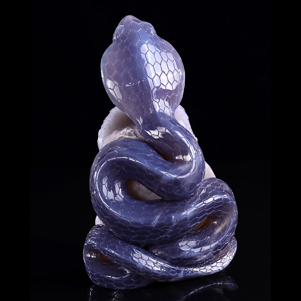 4.1" Amethyst Cluster Snake Carving Sculpture piece 3100327 view 5