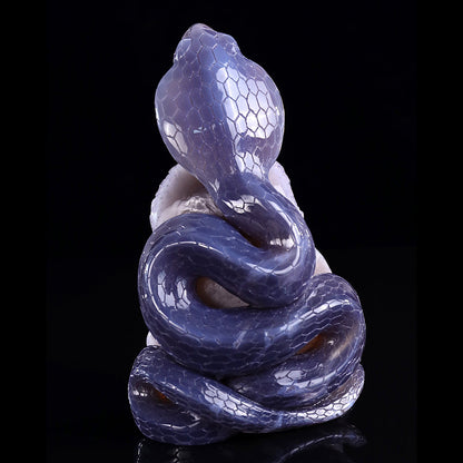 4.1" Amethyst Cluster Snake Carving Sculpture piece 3100327 view 5