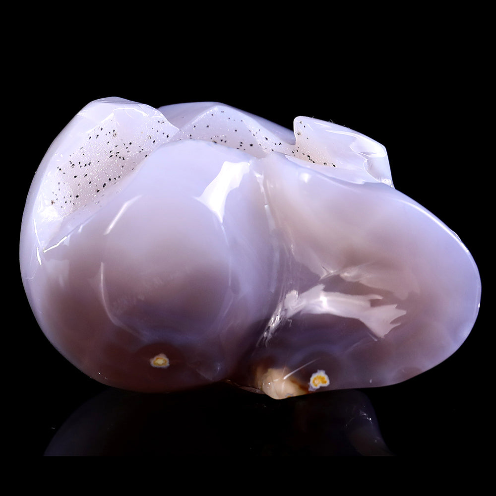 3.7" Geode Agate Human Skull Carving Sculpture piece 3100328 view 10