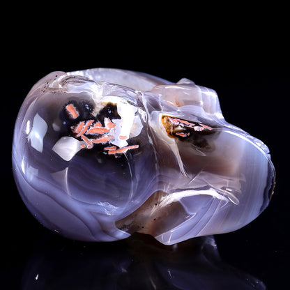 3.9" Geode Agate Human Skull Carving Sculpture piece 3100329 view 10