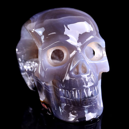 3.9" Geode Agate Human Skull Carving Sculpture piece 3100329 view 5