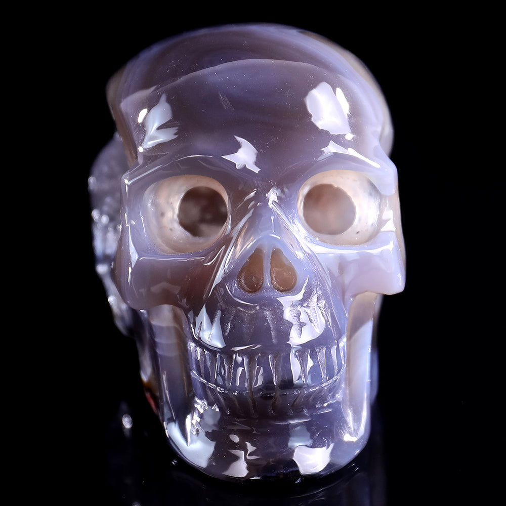 3.9" Geode Agate Human Skull Carving Sculpture piece 3100329 view 6