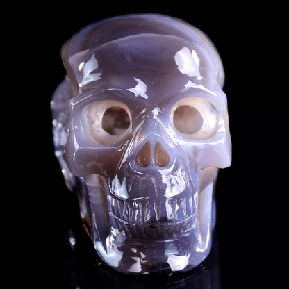 3.9" Geode Agate Human Skull Carving Sculpture piece 3100329 view 6