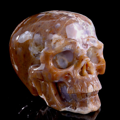 6.5" Yellow Chalcedony Human Skull Carving Sculpture piece 3100330 view 6