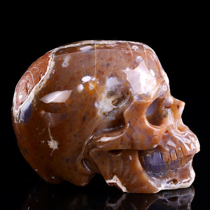 6.5" Yellow Chalcedony Human Skull Carving Sculpture piece 3100330 view 7
