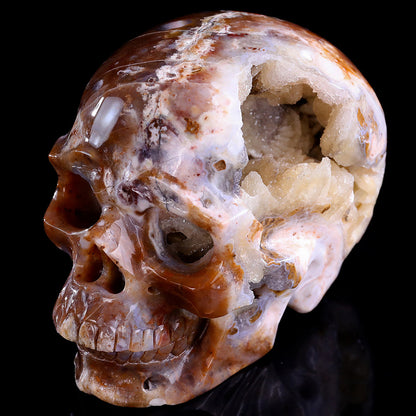 6.5" Yellow Chalcedony Human Skull Carving Sculpture piece 3100330 view 9