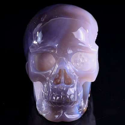 6.7" Geode Agate Human Skull Carving Sculpture piece 3100331 view 6