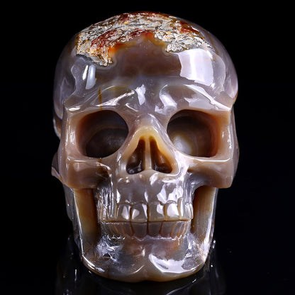 6.1" Carnelian Human Skull Carving Sculpture piece 3100332 view 5
