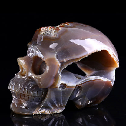 6.1" Carnelian Human Skull Carving Sculpture piece 3100332 view 7