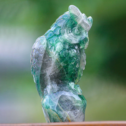 4.1" Fluorite Owl Carving Sculpture piece 3100339 view 6