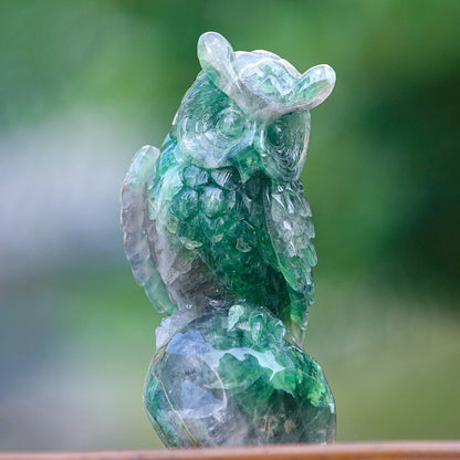 4.1" Fluorite Owl Carving Sculpture piece 3100339 view 7