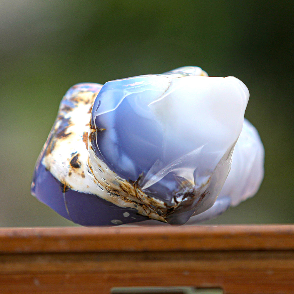 5.4" Blue Chalcedony Geode Owl Carving Sculpture piece 3100340 view 10