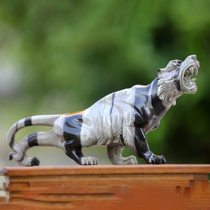 11.8" Kowloon Jade Tiger Carving Sculpture piece 3100341 view 6