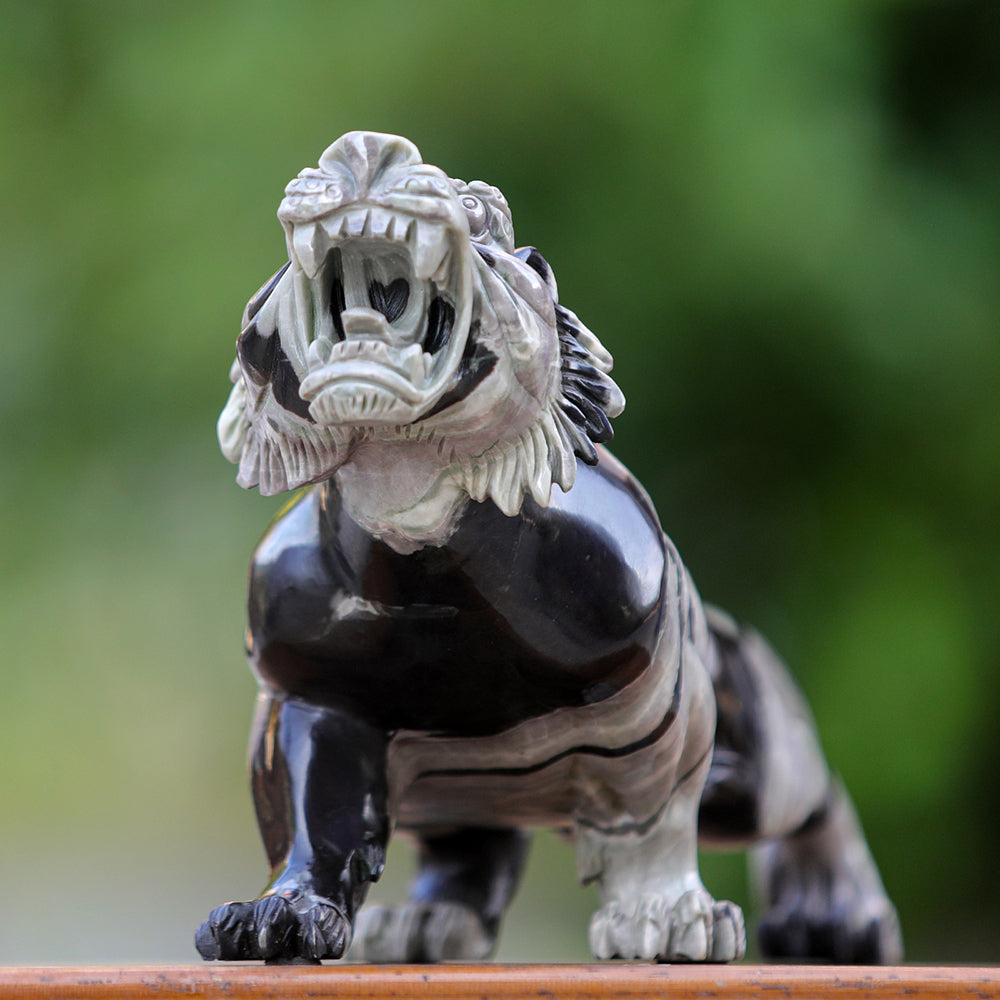 11.8" Kowloon Jade Tiger Carving Sculpture piece 3100341 view 8