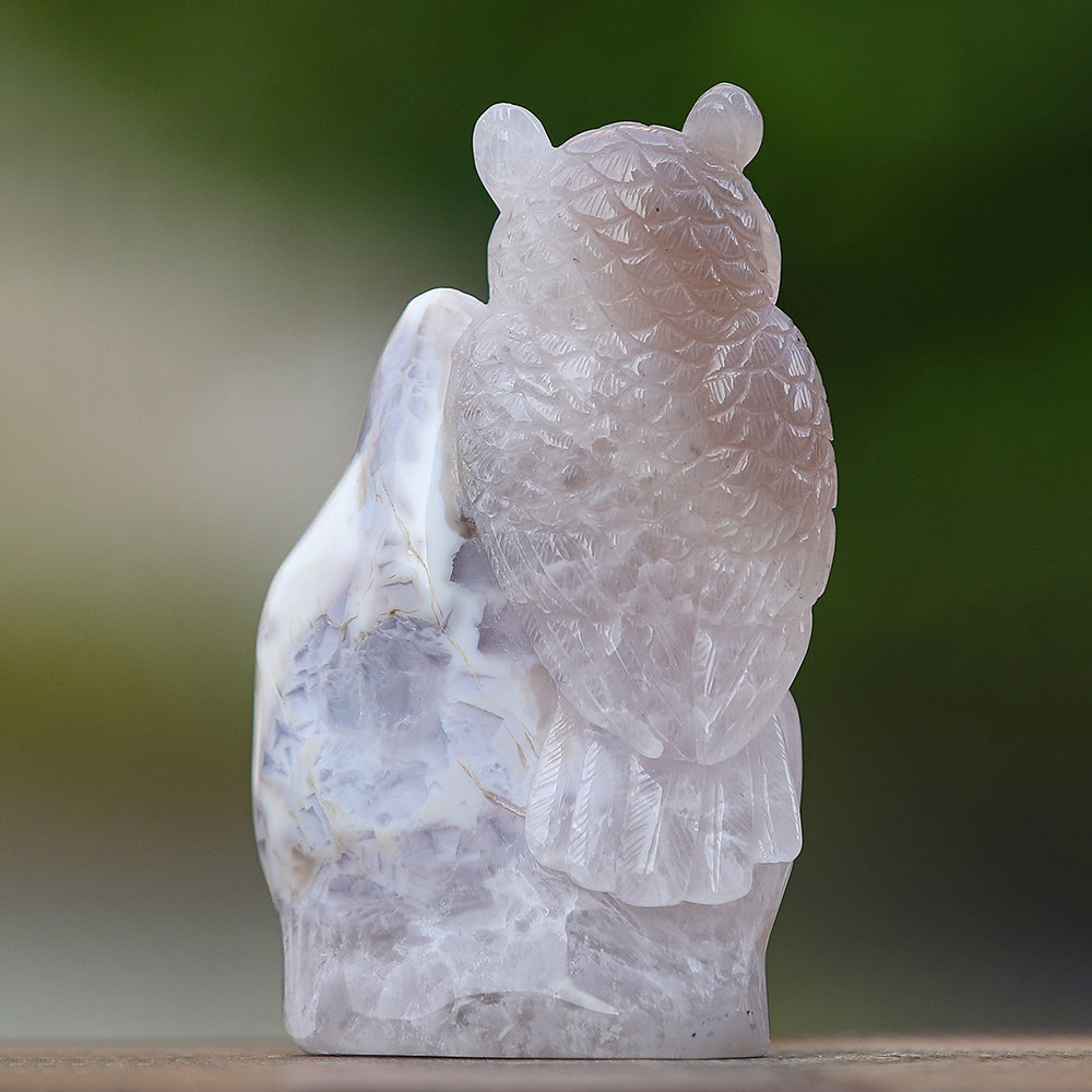 6.0" Geode Agate Owl Carving Sculpture piece 3100344 view 4