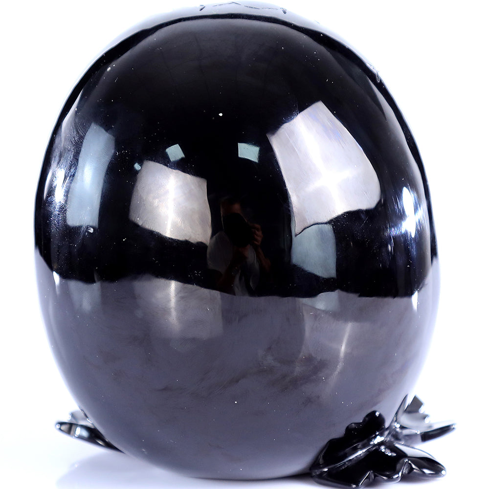 4.6" Obsidian Dragon Baby in Egg Carving Sculpture piece 3100392 view 6