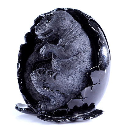 4.6" Obsidian Dragon Baby in Egg Carving Sculpture piece 3100392 view 8