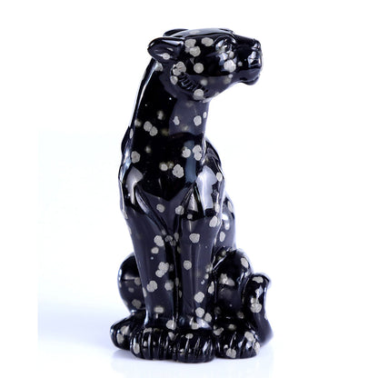 1.8" Snowflake Obsidian Leopard Carving Sculpture piece 3100394 view 7