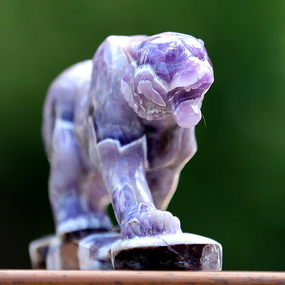 8.3" Dream Amethyst Tiger with Stand Carving Sculpture piece 3100400 view 5