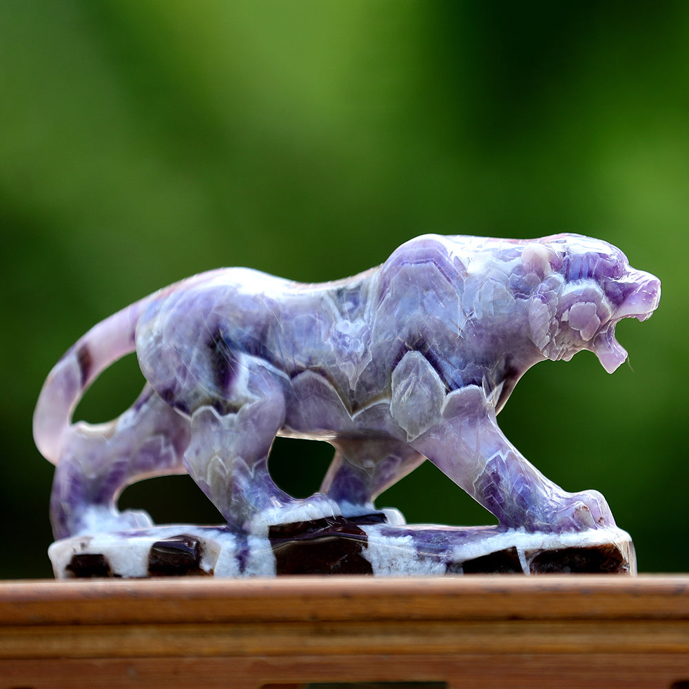 8.3" Dream Amethyst Tiger with Stand Carving Sculpture piece 3100400 view 7