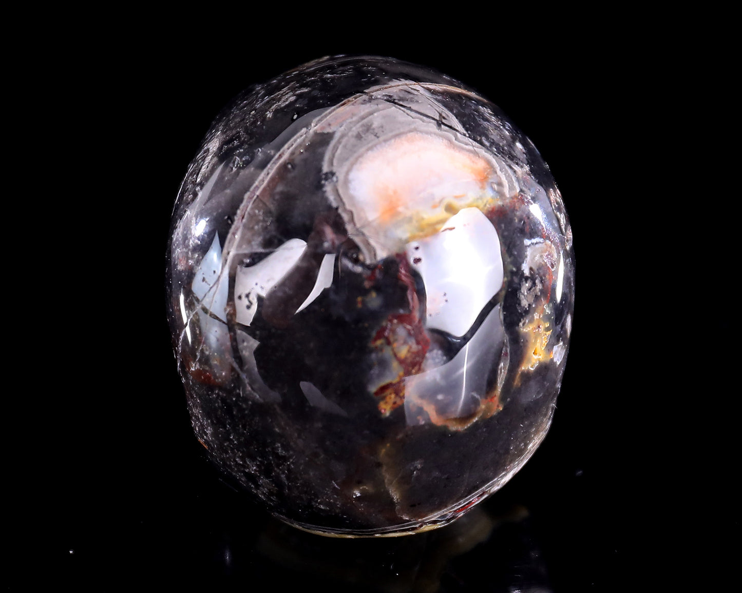 2.7" Red Lace Agate Hand Carved Crystal Realistic Skull Sculpture