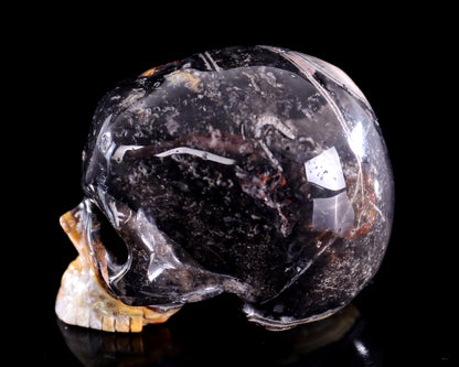 2.7" Red Lace Agate Hand Carved Crystal Realistic Skull Sculpture