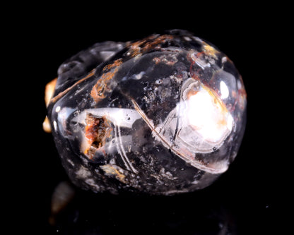 2.7" Red Lace Agate Hand Carved Crystal Realistic Skull Sculpture