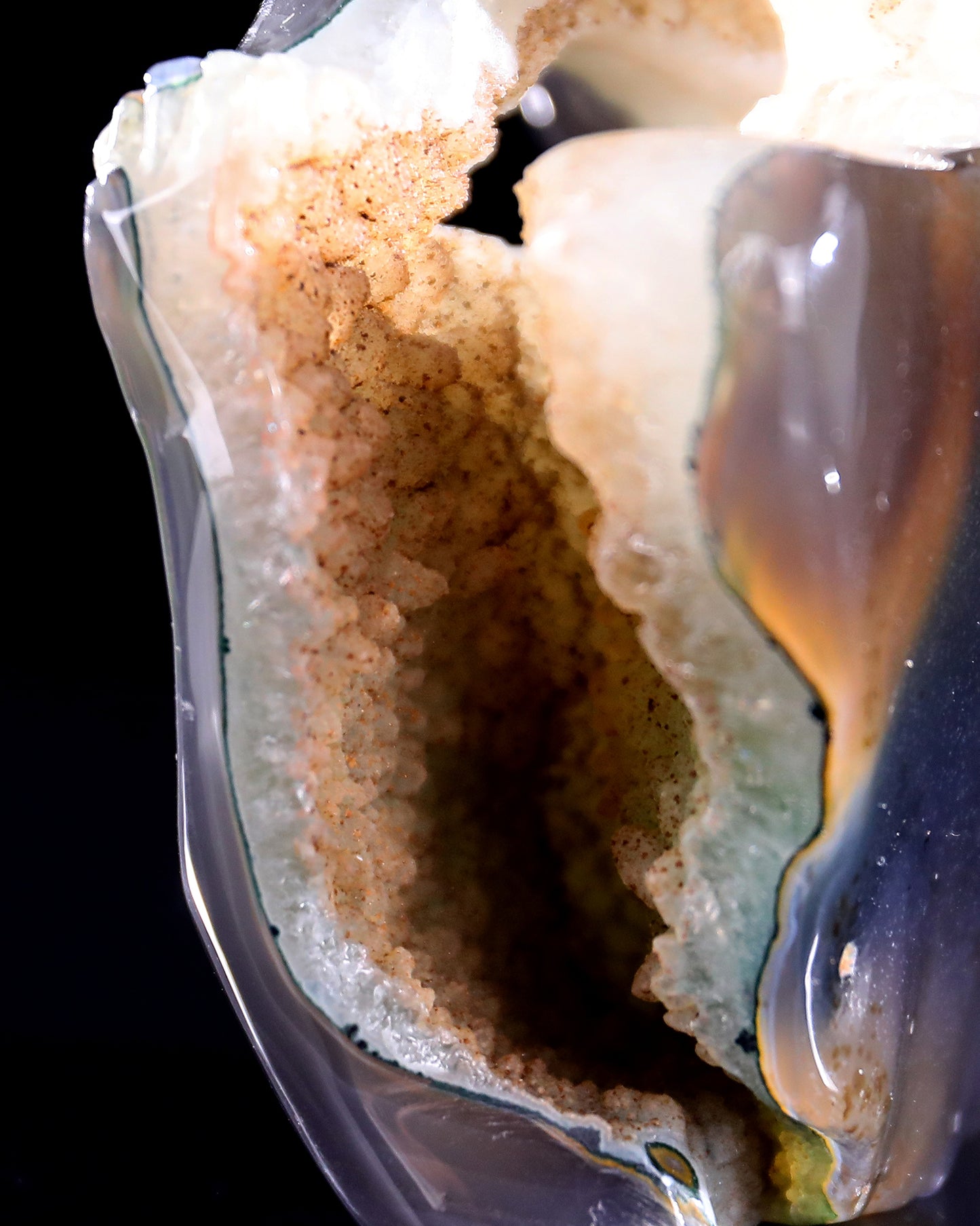 5.7" Geode Agate Hand Carved Crystal Tiger Sculpture