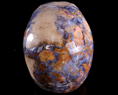 3.0" Blue Sakura Agate Hand Carved Crystal Realistic Skull Sculpture