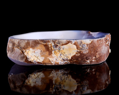 6.3" Blue Chalcedony Hand Carved Crystal Jewelry Tray Fruit Tray
