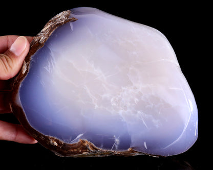 6.3" Blue Chalcedony Hand Carved Crystal Jewelry Tray Fruit Tray