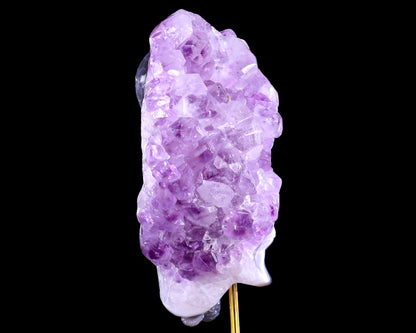 7.9" Amethyst Druse Agate Hand Carved Mineral Specimen Skull Sculpture