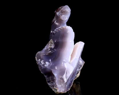 6.4" Geode Agate Hand Carved Crystal Leopard Sculpture