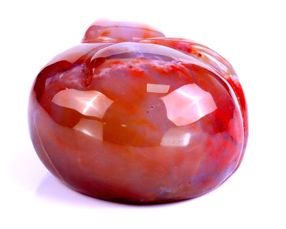 2.5" Red Jasper Hand Carved Crystal Sleepy Cat Sculpture