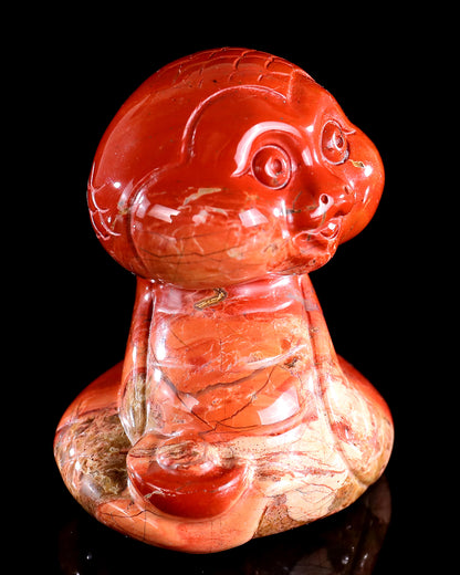 2.9" Red Jasper Hand Carved Crystal Baby Snake Sculpture