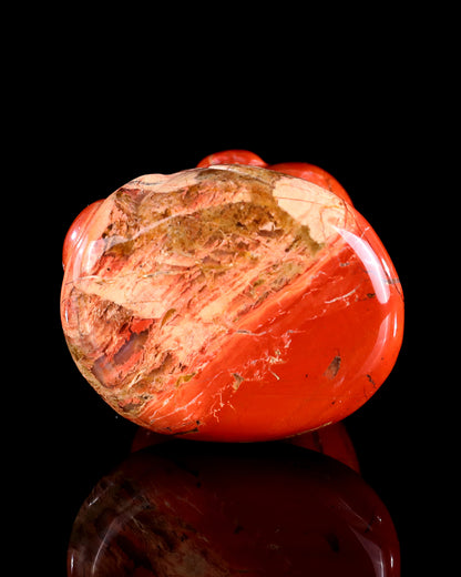 2.9" Red Jasper Hand Carved Crystal Baby Snake Sculpture