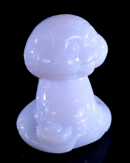 2.9" Blue Chalcedony Hand Carved Crystal Baby Snake Sculpture