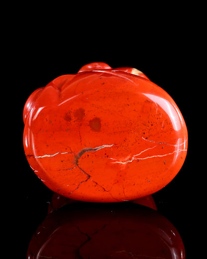 2.9" Red Jasper Hand Carved Crystal Baby Snake Sculpture