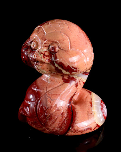 2.4" Red Jasper Hand Carved Crystal Baby Snake Sculpture