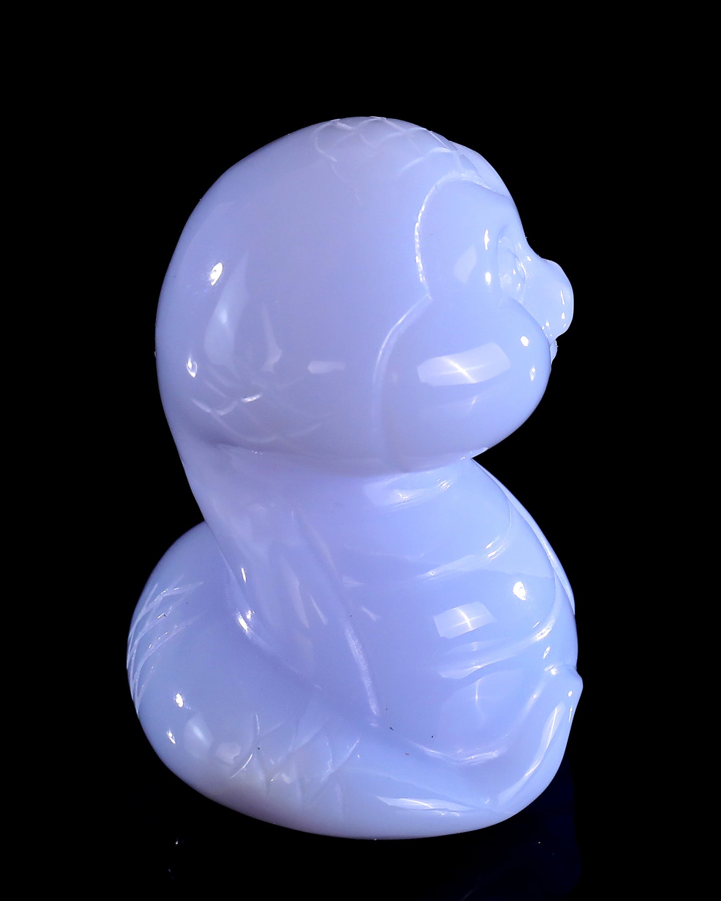 2.4" Blue Chalcedony Hand Carved Crystal Baby Snake Sculpture