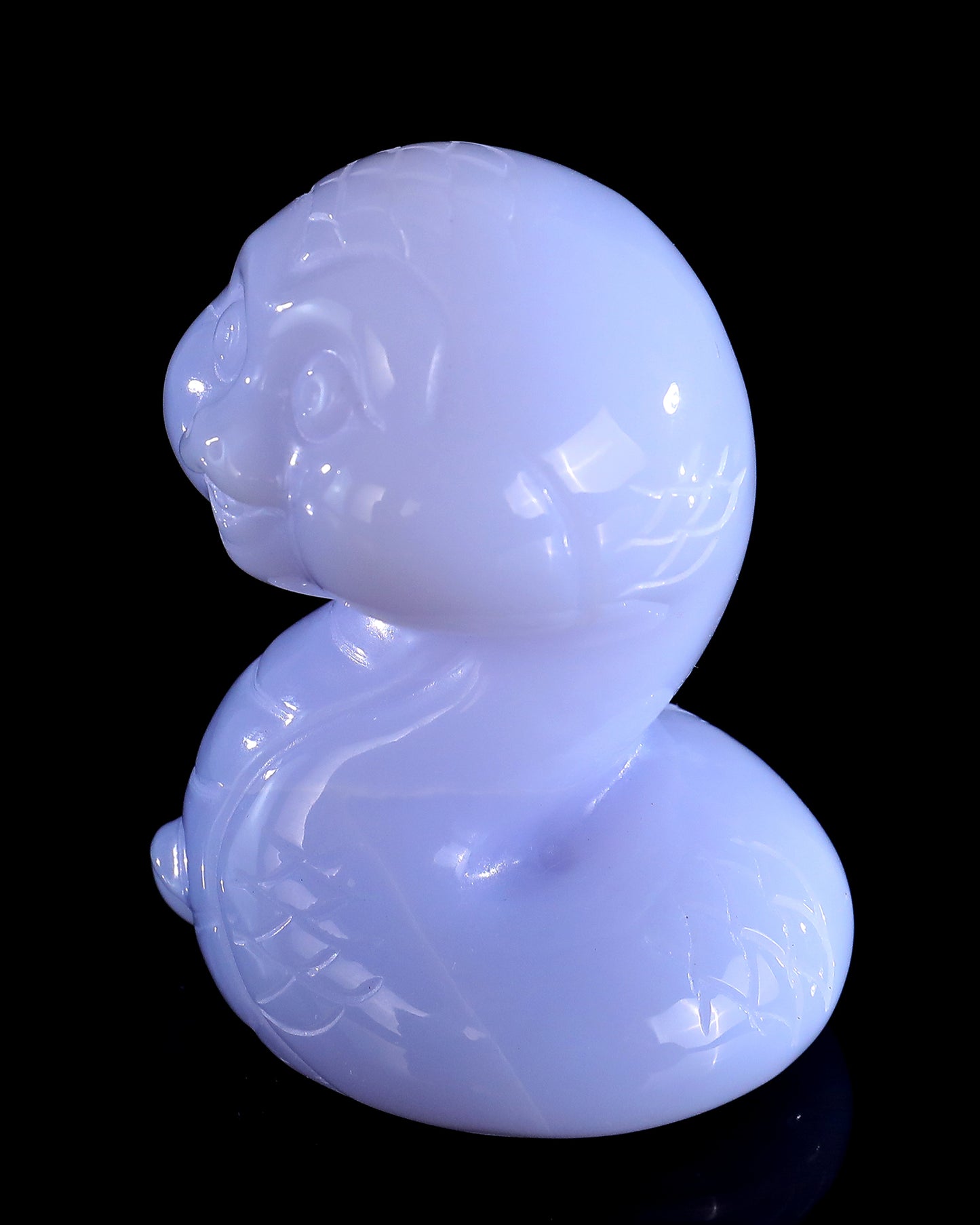 2.4" Blue Chalcedony Hand Carved Crystal Baby Snake Sculpture
