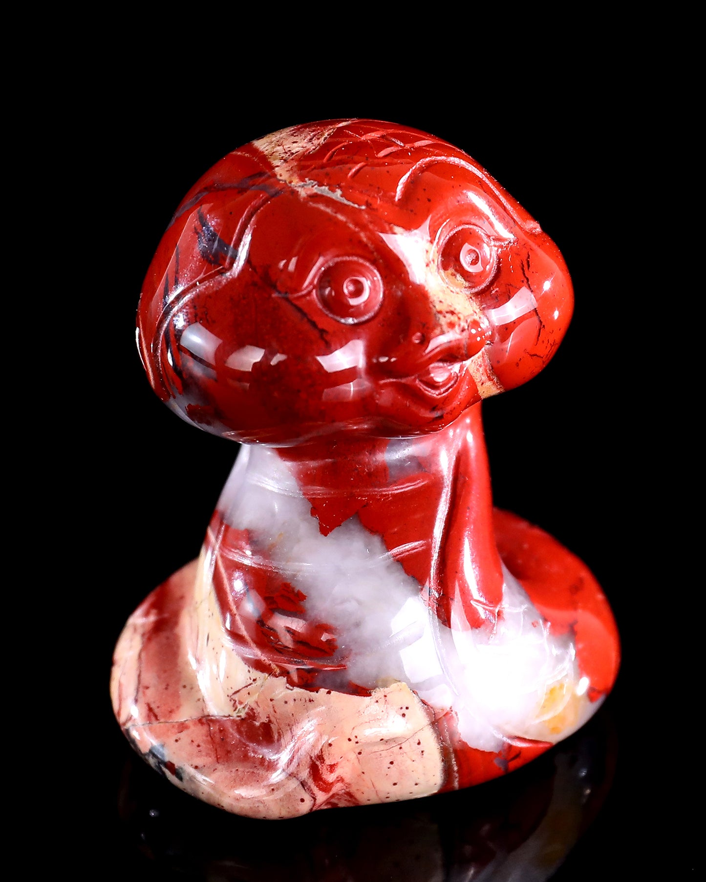 2.4" Red Jasper Hand Carved Crystal Baby Snake Sculpture