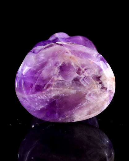 2.4" Amethyst Hand Carved Crystal Baby Snake Sculpture