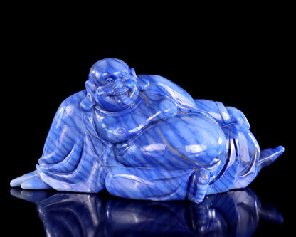10" Blue Aventurine Hand Carved Crystal Buddha Sculpture