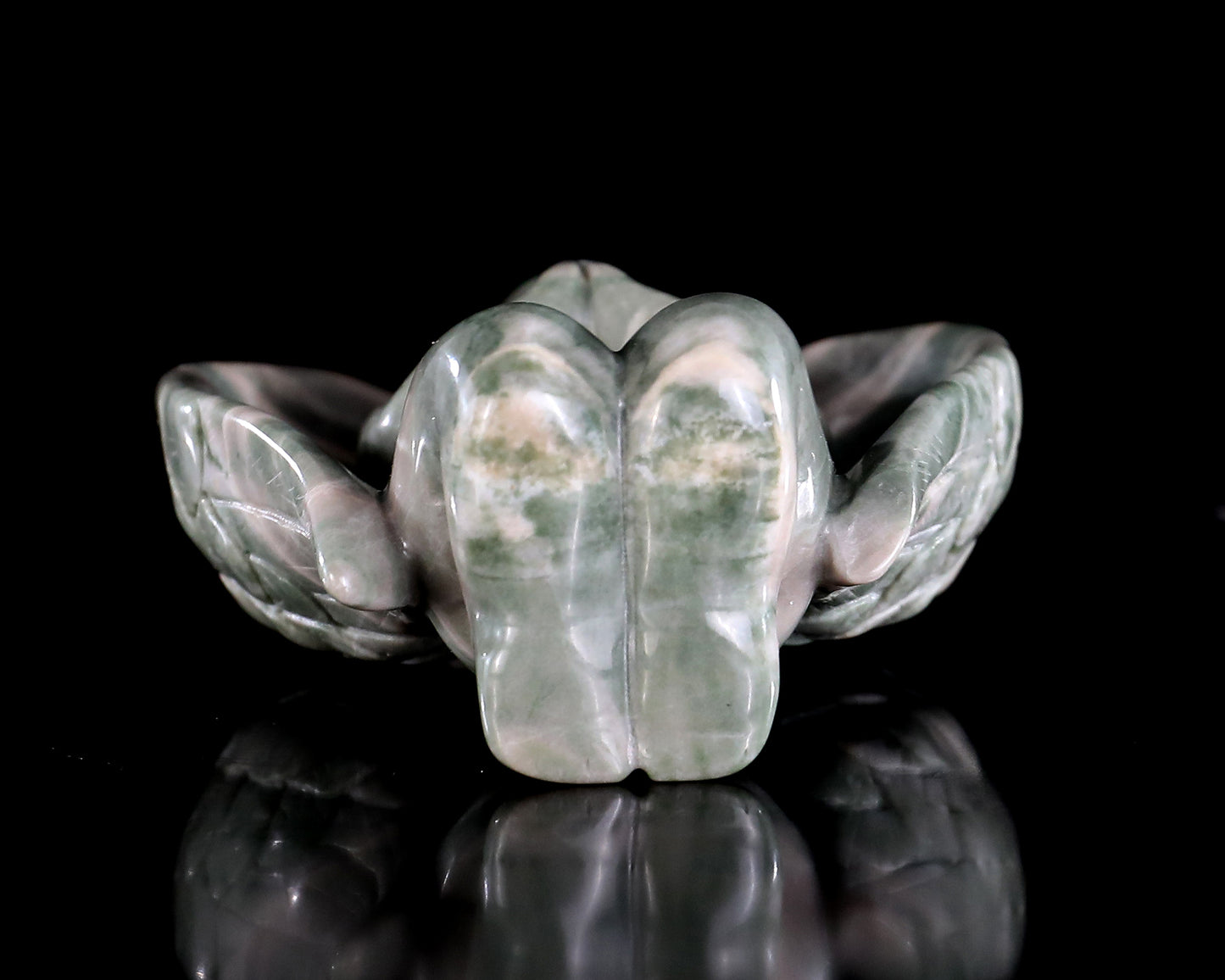 3.7" Jiulong Jade Hand Carved Crystal Angel Sculpture