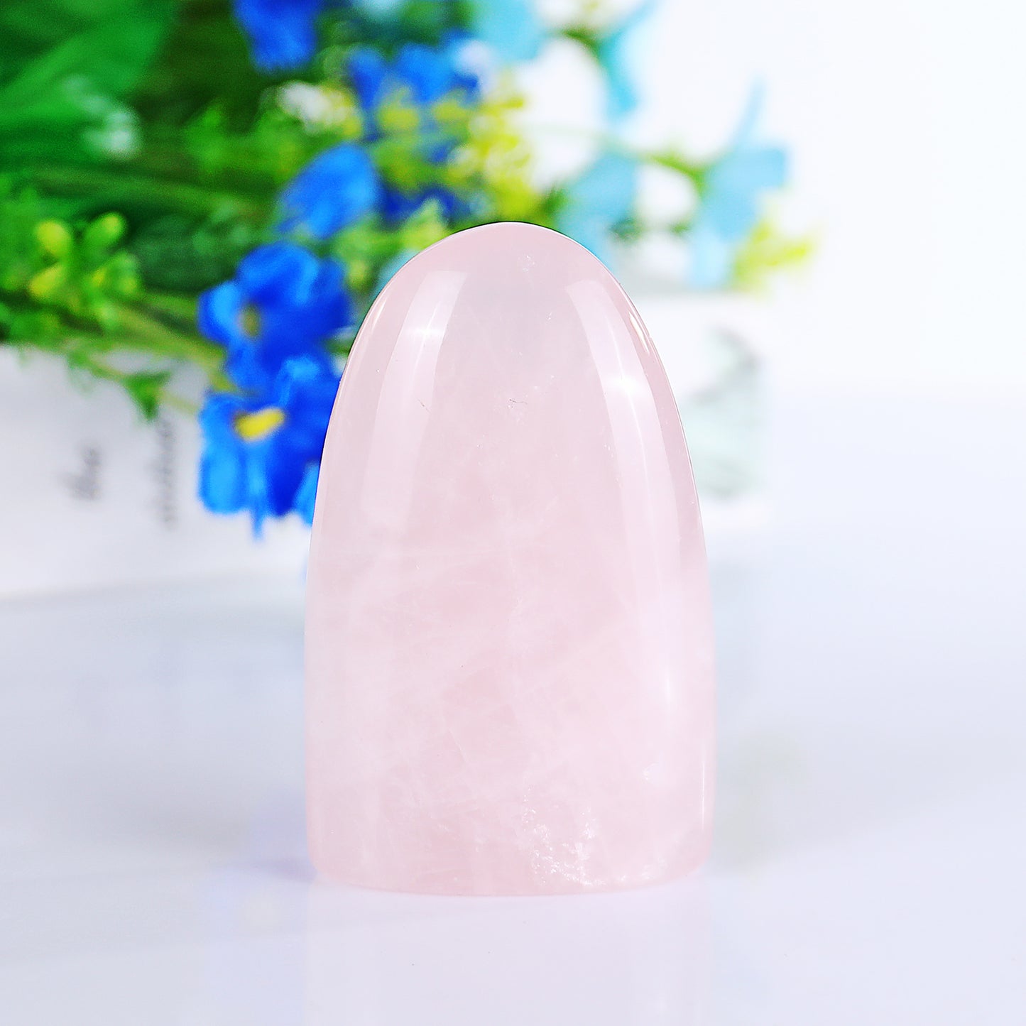 Natural Rose Quartz Hand Carved Crystal Polished Palm Stone,Hill Shape Palm Stone