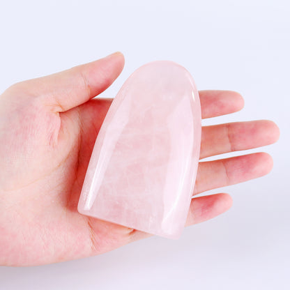 Natural Rose Quartz Hand Carved Crystal Polished Palm Stone,Hill Shape Palm Stone